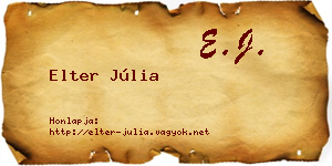 Elter Júlia névjegykártya